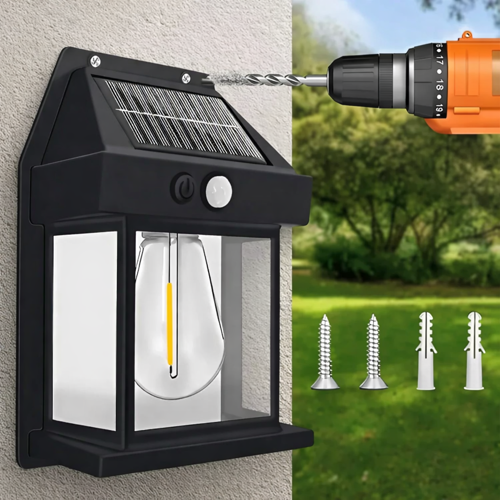 Solar Powered Outdoor LED Security Light with Motion Sensor, Waterproof Warm White Garden & Pathway Light (Movients)
