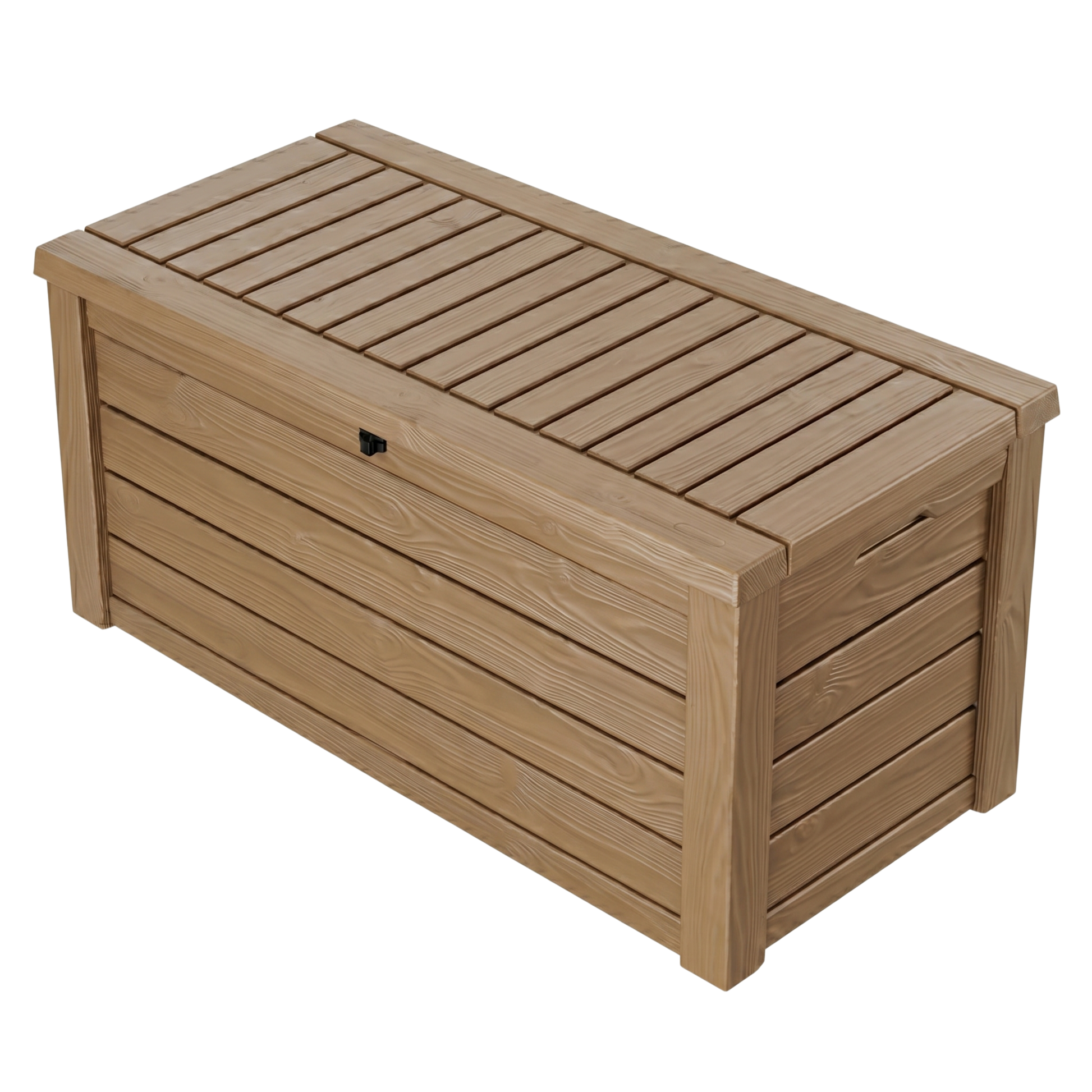150 Gallon Resin Deck Storage Box Wooden Brown