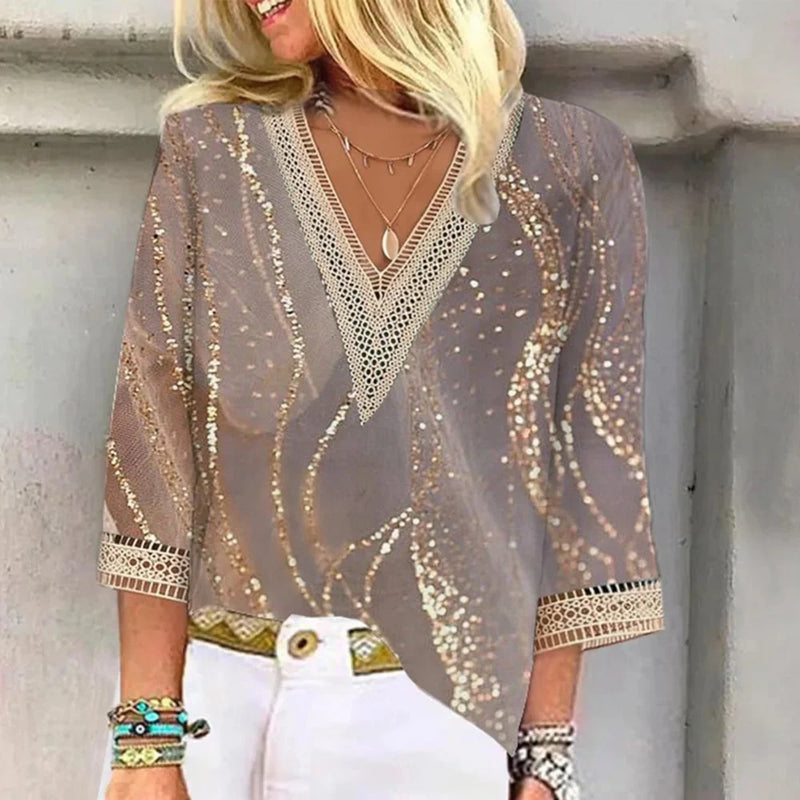 Summer Chiffon Blouse in brown