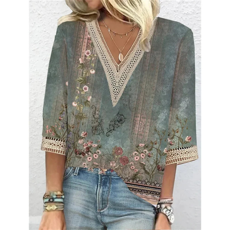 Summer Chiffon Blouse in green