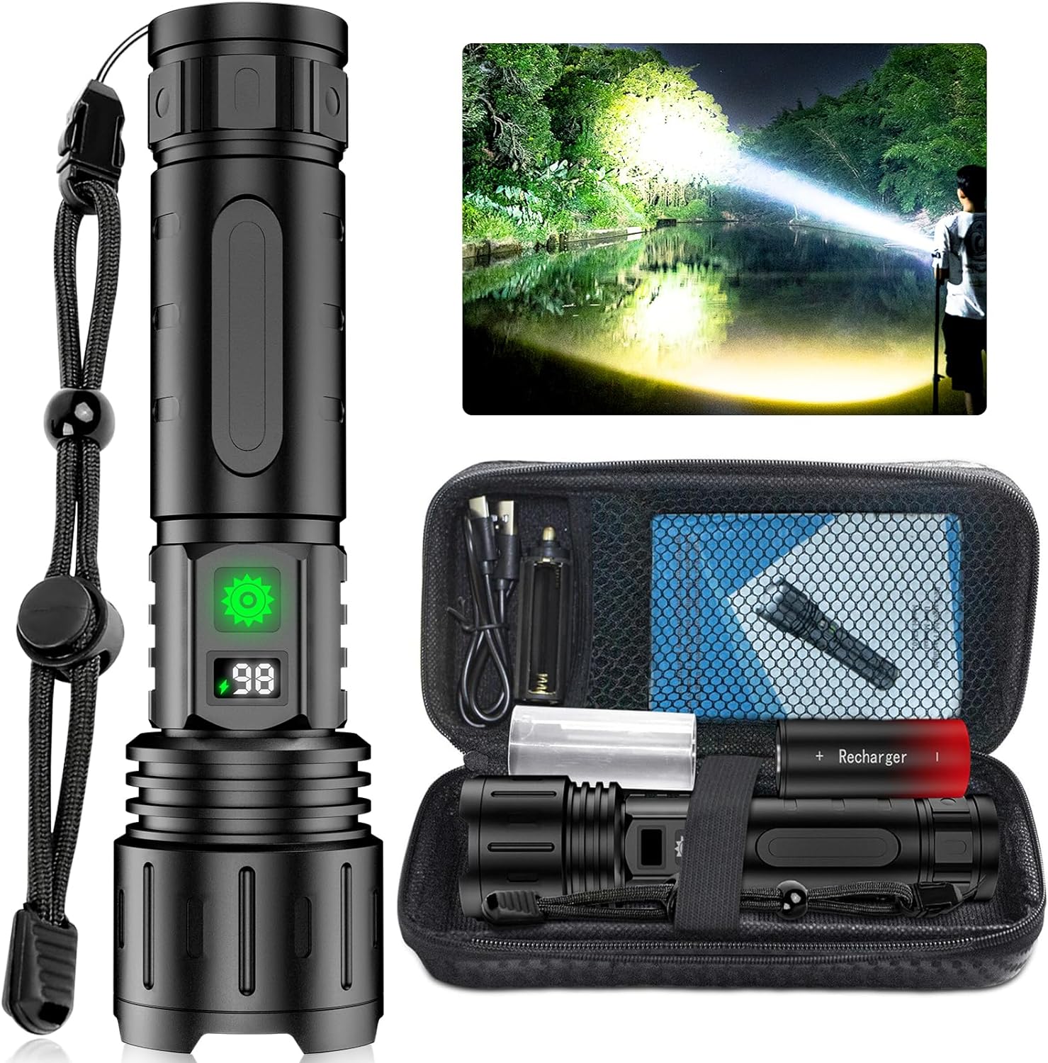 Rechargeable tactical LED flashlight