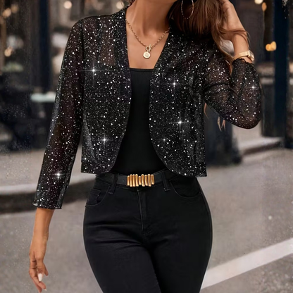 Black Gray sequin cardigan