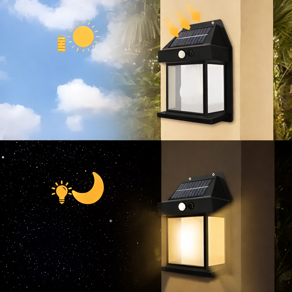 Solar Powered Outdoor LED Security Light with Motion Sensor, Waterproof Warm White Garden & Pathway Light (Movients)