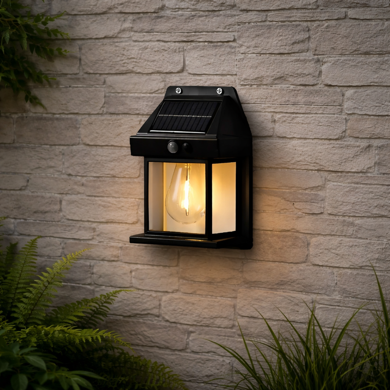 Solar Powered Outdoor LED Security Light with Motion Sensor, Waterproof Warm White Garden & Pathway Light (Movients)