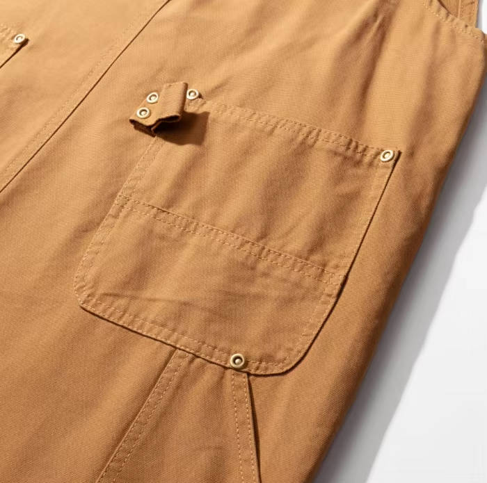 Women's Canvas Bib Overalls - Side View