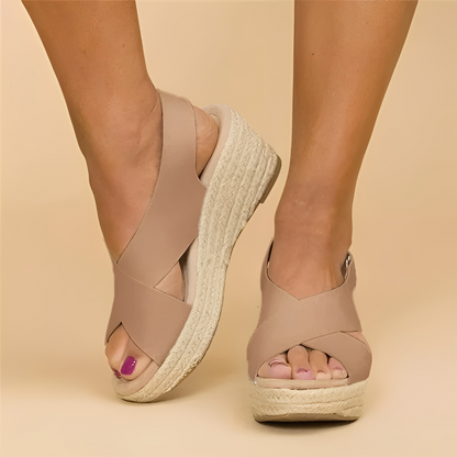 Espadrille wedge sandals side view