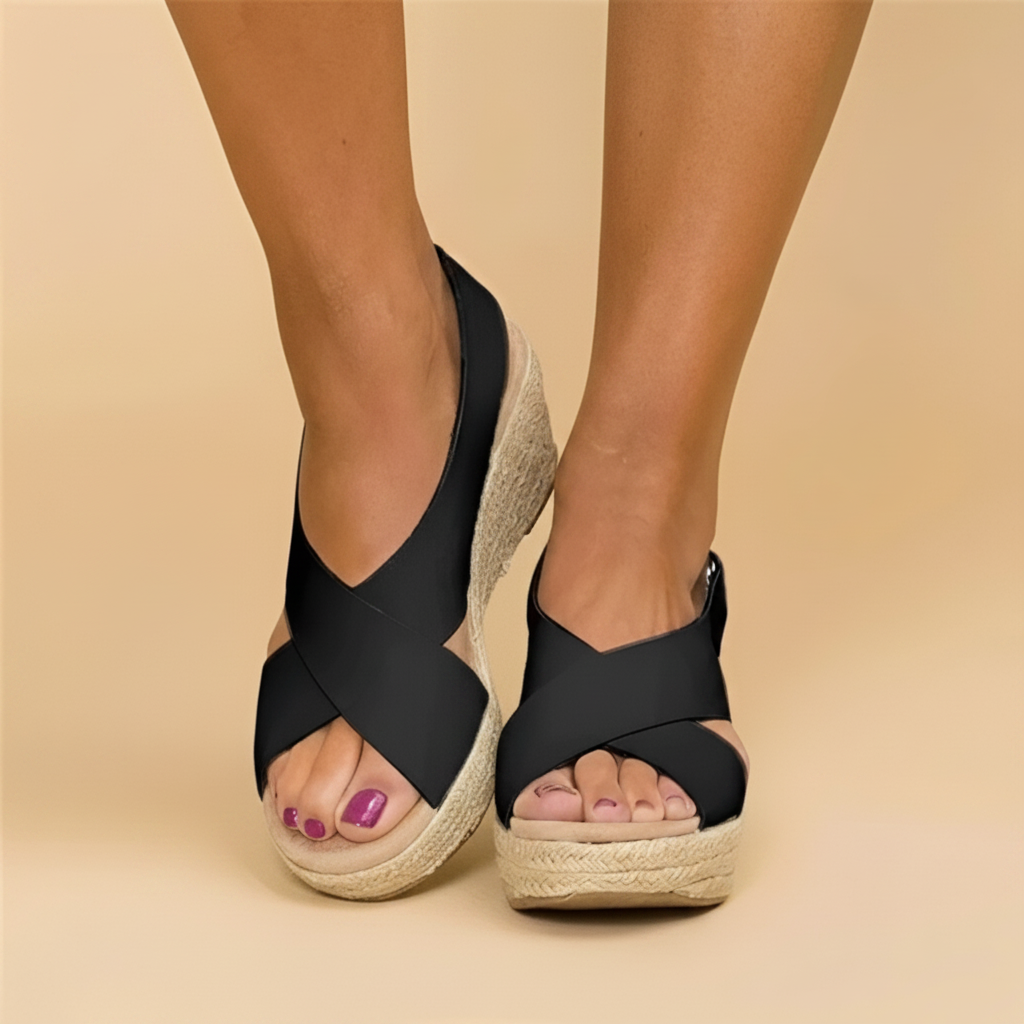 Espadrille wedge sandal detail