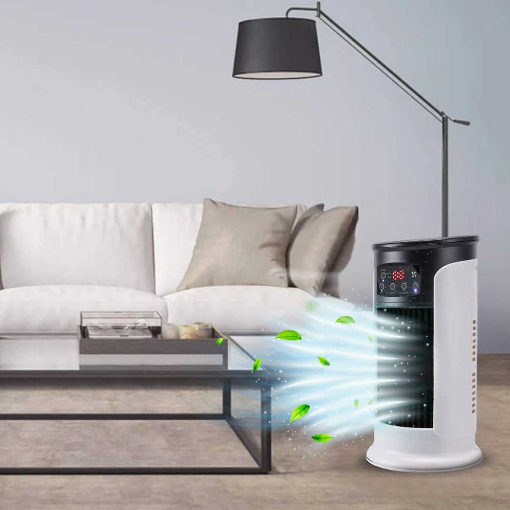 Portable evaporative air cooler