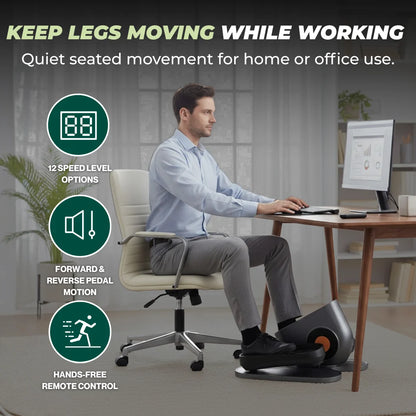 Under Desk Elliptical Machine with Remote Control and LCD Display