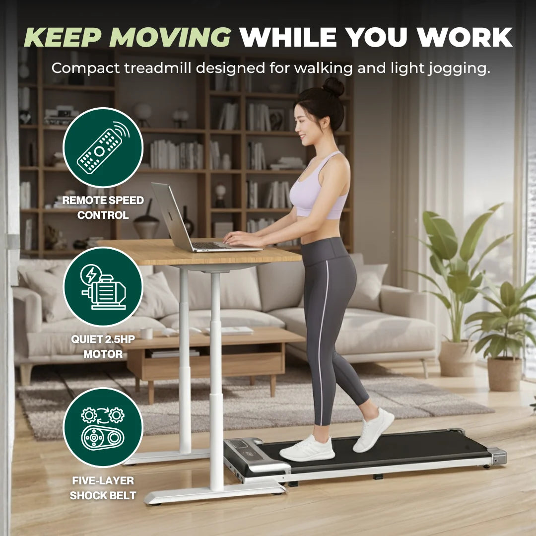 Under Desk Walking Treadmill with LED Display and Remote Control