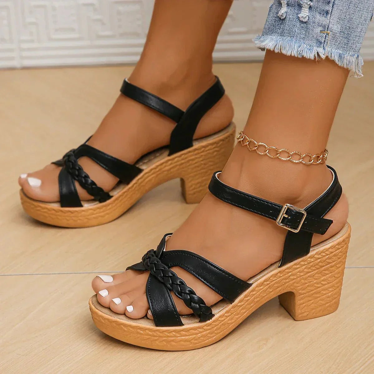 Women's Orthopedic Fashion Sandals - Black
