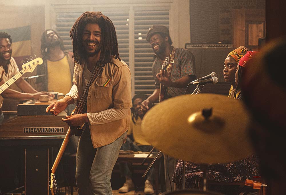 Kingsley Ben-Adir as “Bob Marley” in Bob Marley: One Love from